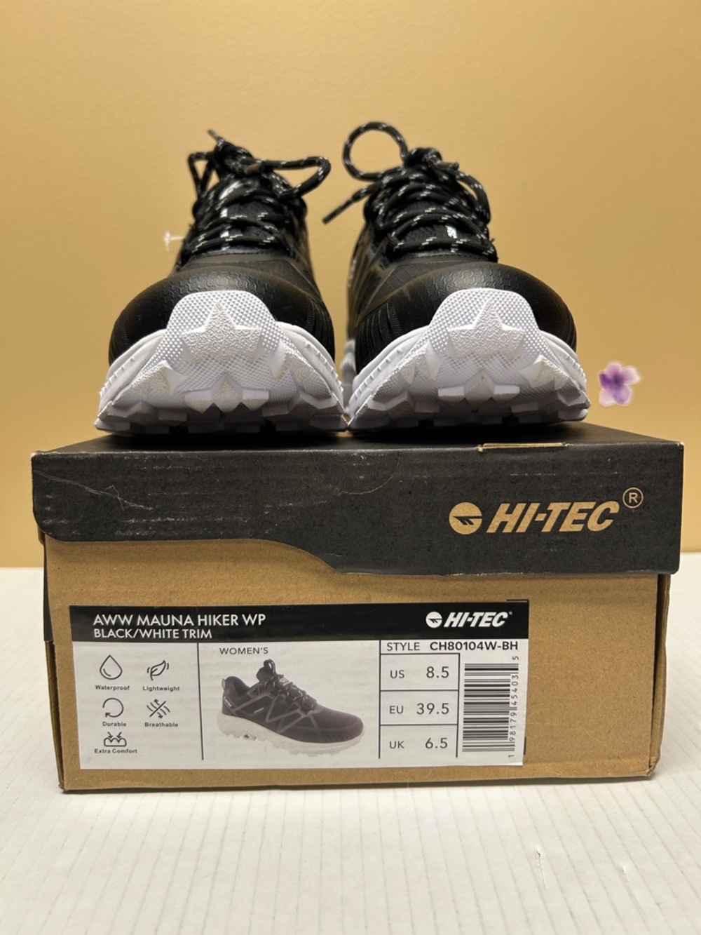 Hi-Tec Black and White Women's Waterproof Hiking Trainers-8.5-NEW
